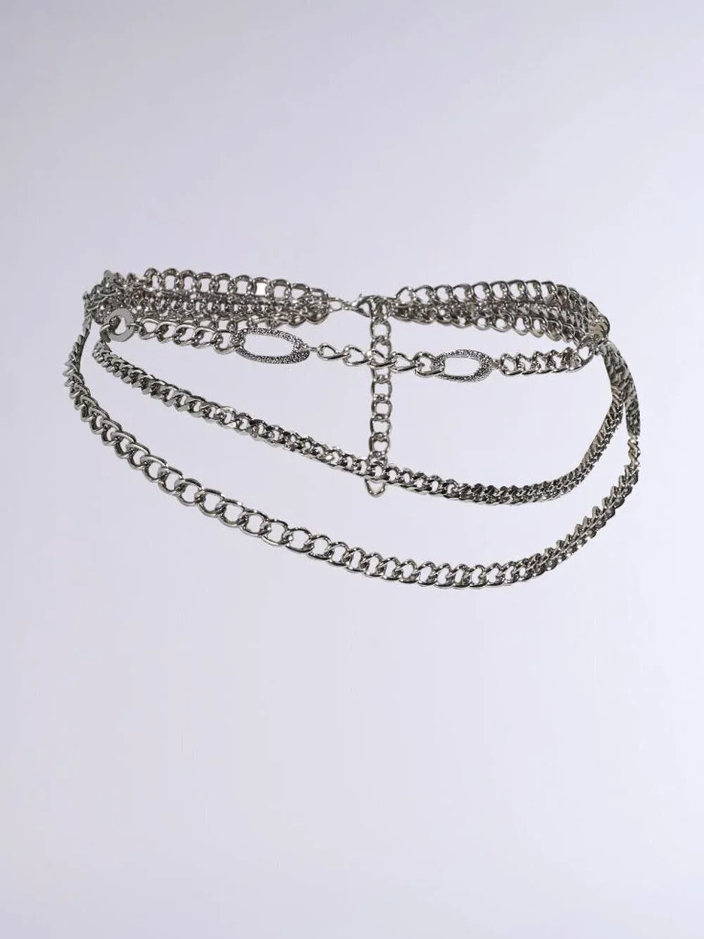 Multilayer Metal Chain Belt with Lobster Clasp New